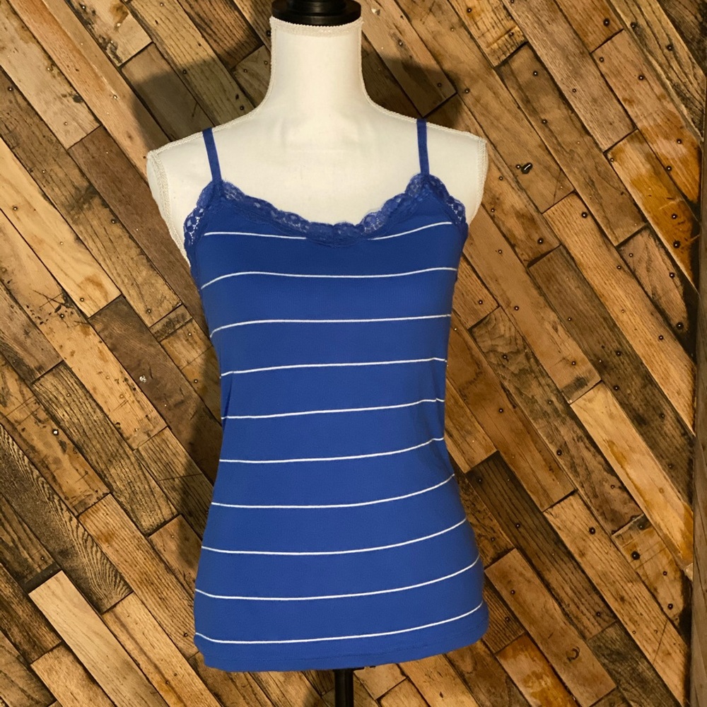 Faded Glory Blue and White Striped Tank